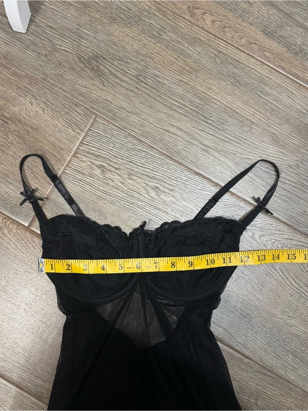 Victoria's Secret Black Sheer Lace 36C Romantic Gothic Small Vintage Slip